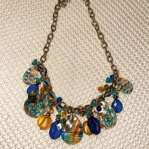 Blues and golds necklace